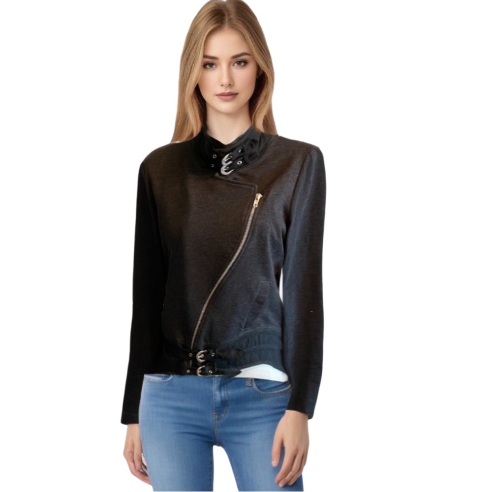 Starling Charcoal Gray Moto Jacket Size Large